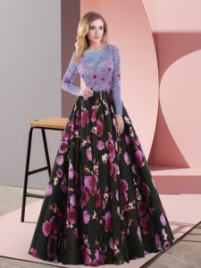 Enchanting Embroidery Multi-color Lace Up Long Sleeves Floor Length