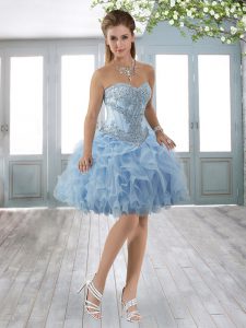 Fantastic Organza Sleeveless Prom Gown and Beading and Lace