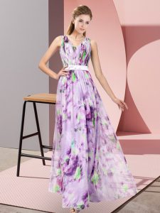 Floor Length Empire Sleeveless Multi-color Prom Dresses Zipper