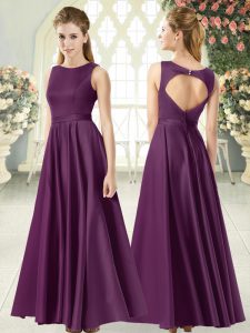 Exceptional Ruching Homecoming Dress Purple Backless Sleeveless Floor Length