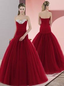 Sleeveless Zipper Floor Length Beading Prom Evening Gown