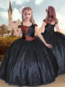 Embroidery Lace Up Little Girls Pageant Dress