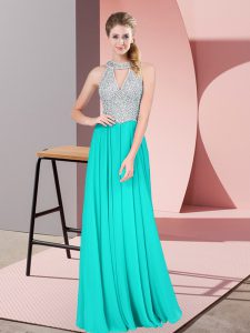 Sleeveless Beading and Lace Backless Prom Evening Gown