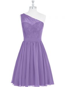 Smart One Shoulder Sleeveless Side Zipper Prom Party Dress Lavender