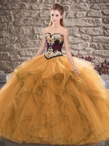 Spectacular Sleeveless Lace Up Floor Length Beading and Embroidery 15th Birthday Dress