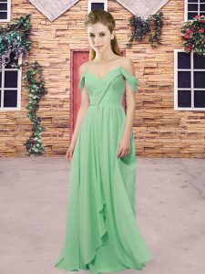 Ideal Floor Length Empire Sleeveless Dama Dress for Quinceanera Sweep Train Backless