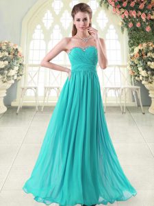 Floor Length Aqua Blue Prom Dress Sweetheart Sleeveless Zipper