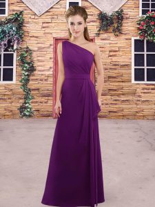 Purple Sleeveless Chiffon Zipper Quinceanera Court Dresses for Party and Wedding Party