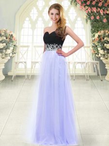Pretty Empire Dress for Prom Baby Blue Sweetheart Tulle Sleeveless Floor Length Zipper