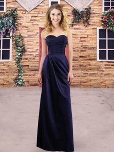 Navy Blue Sleeveless Chiffon Clasp Handle Dama Dress for Party and Wedding Party