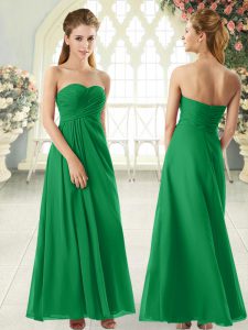 Glamorous Chiffon Sleeveless Floor Length Evening Dress and Ruching