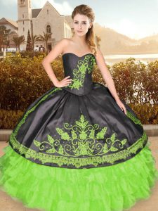 Flirting Sweetheart Lace Up Embroidery and Ruffled Layers Quinceanera Dress Sleeveless