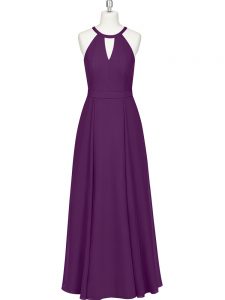 New Arrival Chiffon Sleeveless Floor Length Prom Dress and Ruching