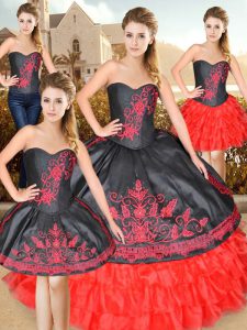 Sleeveless Lace Up Embroidery Sweet 16 Dress