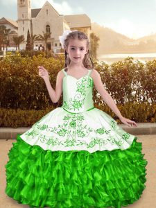 Sleeveless Organza Lace Up Pageant Dress for Womens for Party and Sweet 16 and Wedding Party