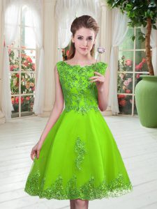 Sophisticated Scoop Sleeveless Tulle Homecoming Dress Beading and Appliques Lace Up