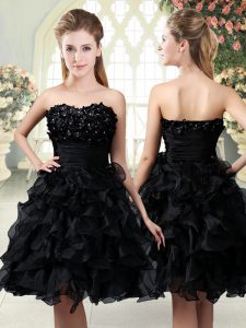 Mini Length A-line Sleeveless Black Homecoming Dress Side Zipper