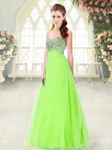 Beading Dress for Prom Lace Up Sleeveless Floor Length