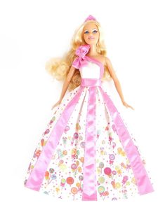 New Beautiful Printing Party Clothes Fashion Dress for Noble Barbie