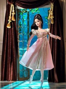 New Fashion Princess Pink Dress With Long Sleeves Gown for Barbie Doll
