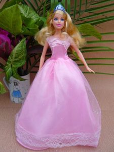 Sweet A-line and Floor-length For Party Barbie Doll Dress