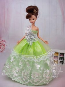 Exclusive Embroidery Ball Gown Organza Dress For Nobel Barbie