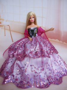 Beading Decorate Ball Gown Colorful Barbie Doll Dress