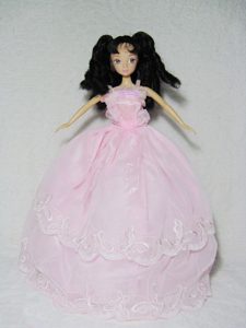 Perfect Pink Gown With Embroidery Dress For Barbie Doll