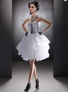 New Fashion Holiday Dress White Organza for Barbie Doll