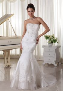 Beaded Mermaid Wedding Reception Dresses with Appliques