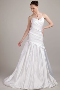 Best Seller Princess Sweetheart Zipper-up Taffeta Dress for Brides for Spring