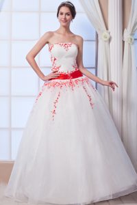 Special Strapless Long Organza Bridemaid Dress for Summer Wedding