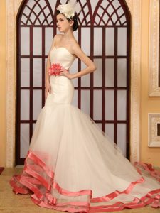 Special Mermaid Sweetheart Lace-up Wedding Dress in Watermelon and White