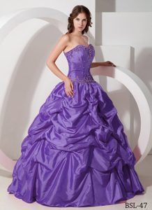 Hot Pink Ball Gown Strapless Lovely Purple Sweet 16 Dresses in Taffeta