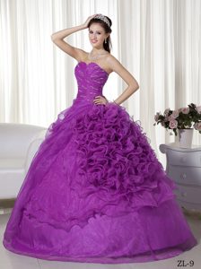Sweetheart Elegant Organza Dresses for Quince with Beading and Ruching
