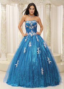 Pretty Strapless Tulle Sweet 16 Quinceanera Dresses with Sequins