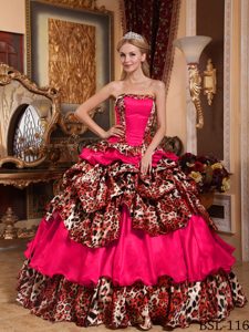 Coral Red Ball Gown Quinceanera Dresses in Taffeta on Sale