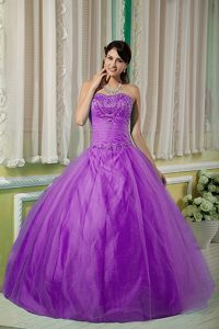 Beautiful Purple Sweet Sixteen Dresses in Tulle with Beading