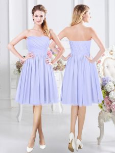 Best Selling Lavender Bridesmaid Dress Prom and Party and Wedding Party and For with Ruching Strapless Sleeveless Side Z