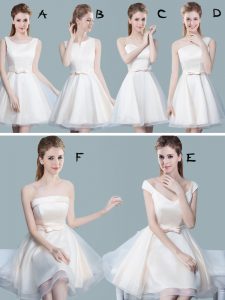Dazzling Scoop White Sleeveless Tulle Lace Up Wedding Guest Dresses for Prom and Party and Wedding Party