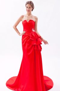 Dressy Red Strapless Celebrity Dress with Made in Satin