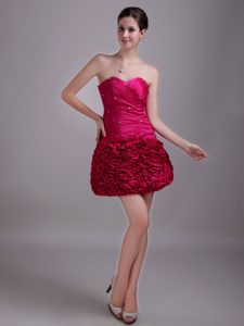 Well-packaged Sweetheart Mini Length Celebrity Dress in Hot Pink