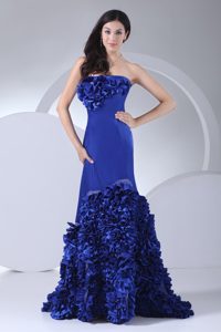 Wholesale Royal Blue The Daily Shows Celeb Dresses with Rolling Flowers