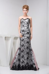 Dramatic Sweetheart Strapless Black Celebrity Dresses for Less with Lace
