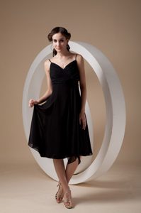 Black Empire Up-to-date Maternity Bridesmaid Dress with Spaghetti Straps