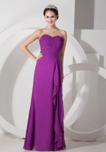 High End Purple Empire Sweetheart Maid of Honor Dresses to Long