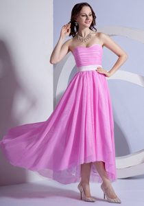 Beautiful Chiffon High-low Prom Dress with Sweetheart Neckline for Custom Made