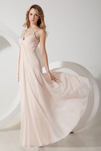 2013 Elegant Empire Straps Beaded and Ruched Chiffon Prom Homecoming Dress