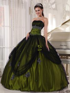 Olive Green Quinceaneras Dress with Beading on Sale
