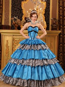 Popular Blue Sweet Sixteen Quinceanera Dresses in Taffeta with Ruffles